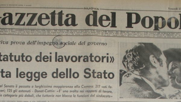 Gazzetta del Popolo, Prima pagina estratto, 15-5-1970 desk